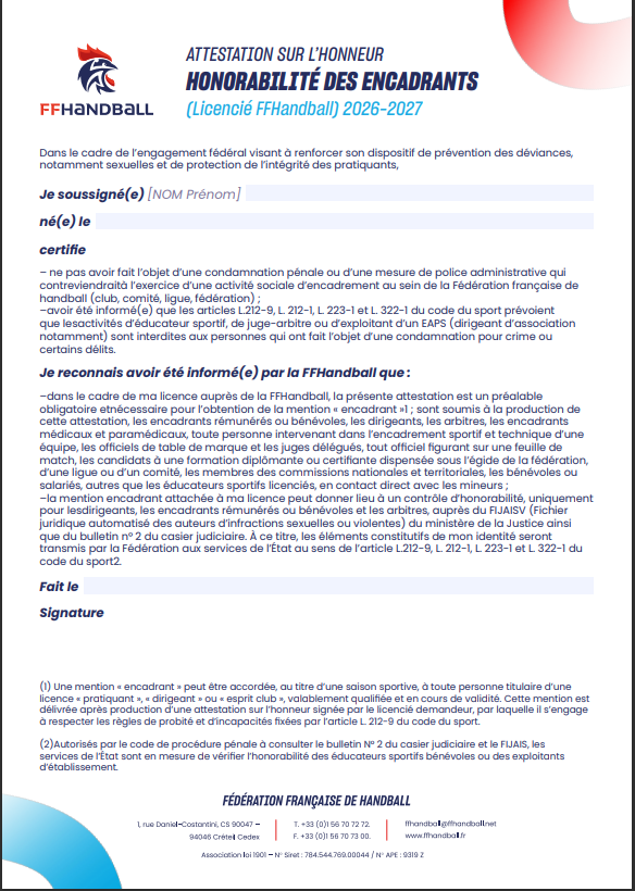 image attestation sur l'honneur